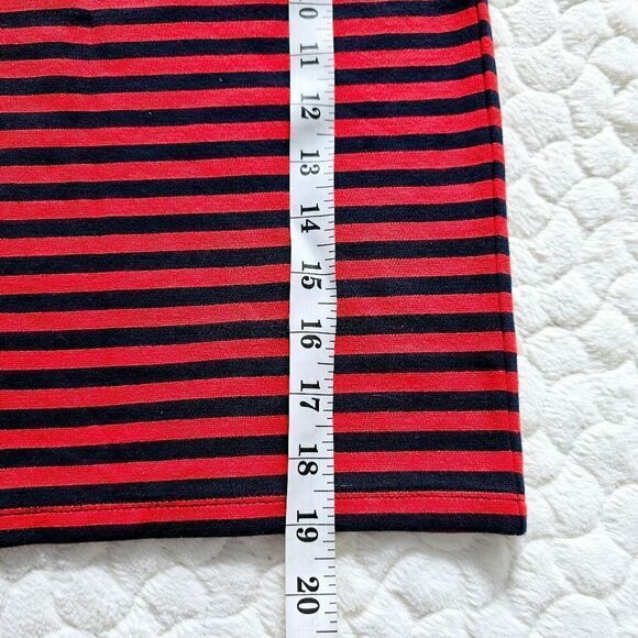 Madewell downtown ponte skirt striped red dark navy business casual office - Picture 4 of 5